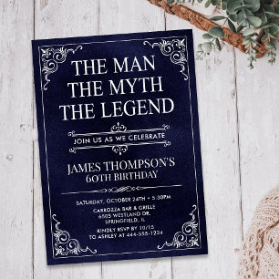 Invitación El Hombre El Mito La Leyenda Cumpleaños 60