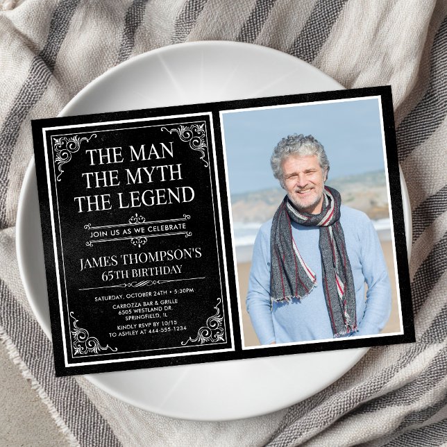 Invitación El Hombre El Mito La Leyenda Cumpleaños 65 (Subido por el creador)