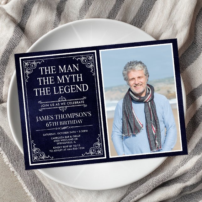 Invitación El Hombre El Mito La Leyenda Cumpleaños 65 (Subido por el creador)