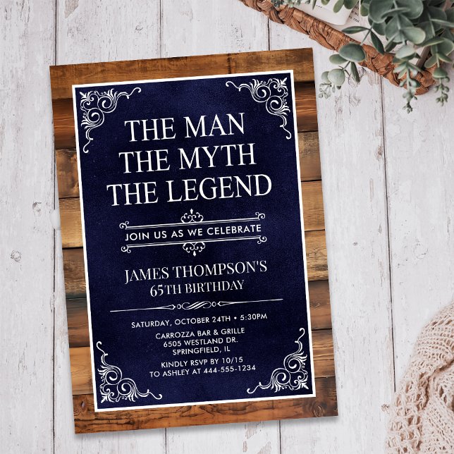 Invitación El Hombre El Mito La Leyenda Cumpleaños 65 (Subido por el creador)