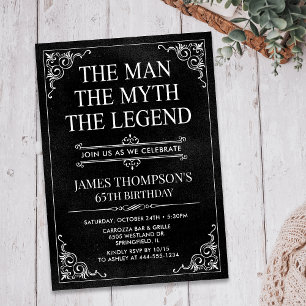 Invitación El hombre el mito la leyenda cumpleaños 65