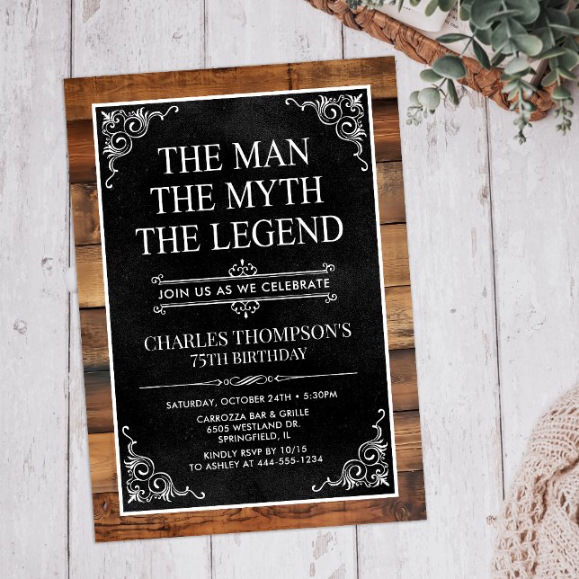 Invitación El Hombre El Mito La Leyenda Cumpleaños 75 (Subido por el creador)