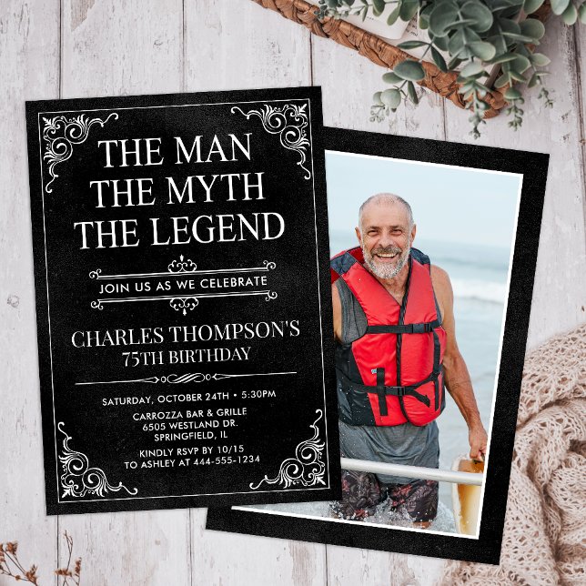 Invitación El Hombre El Mito La Leyenda Cumpleaños 75 (Subido por el creador)