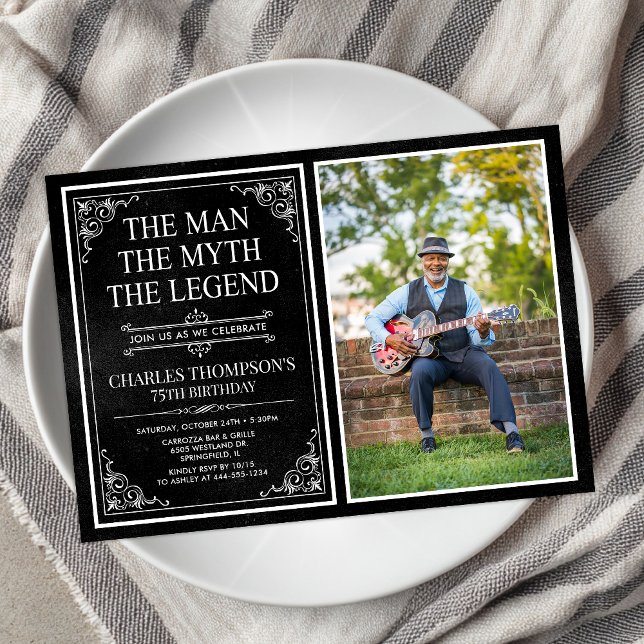 Invitación El Hombre El Mito La Leyenda Cumpleaños 75 (Subido por el creador)
