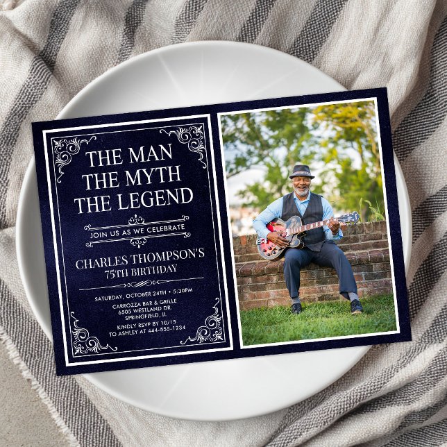 Invitación El Hombre El Mito La Leyenda Cumpleaños 75 (Subido por el creador)