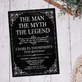 Invitación El hombre el mito la leyenda cumpleaños 75