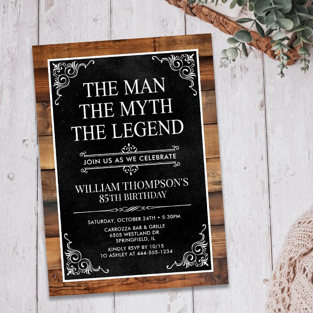 Invitación El Hombre El Mito La Leyenda Cumpleaños 85 (Subido por el creador)