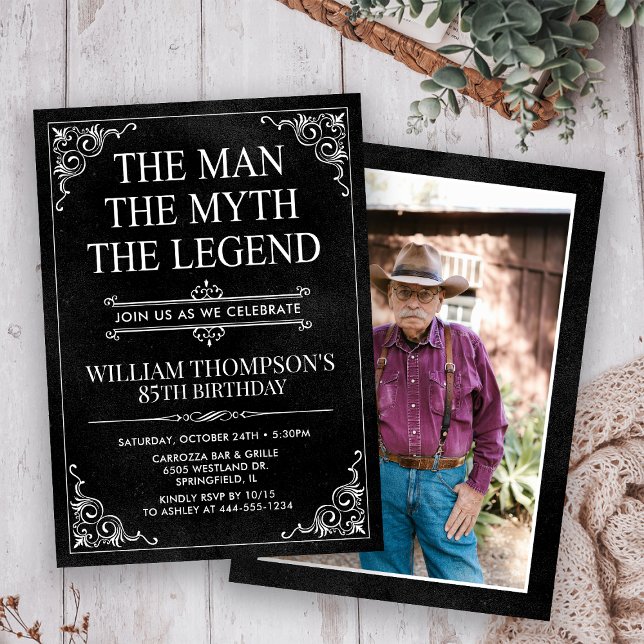 Invitación El Hombre El Mito La Leyenda Cumpleaños 85 (Subido por el creador)