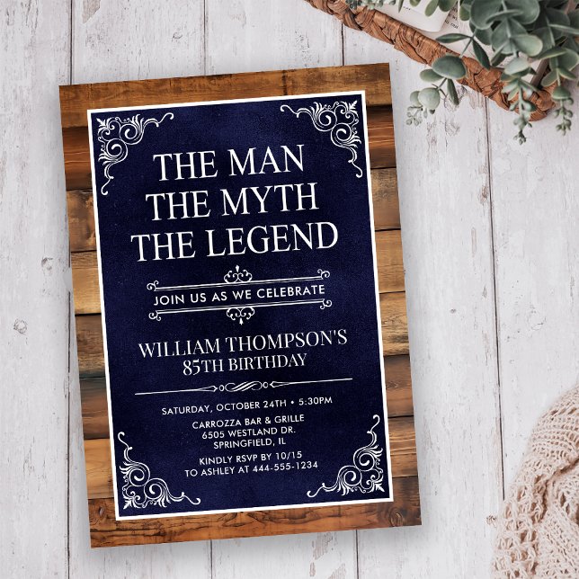 Invitación El Hombre El Mito La Leyenda Cumpleaños 85 (Subido por el creador)