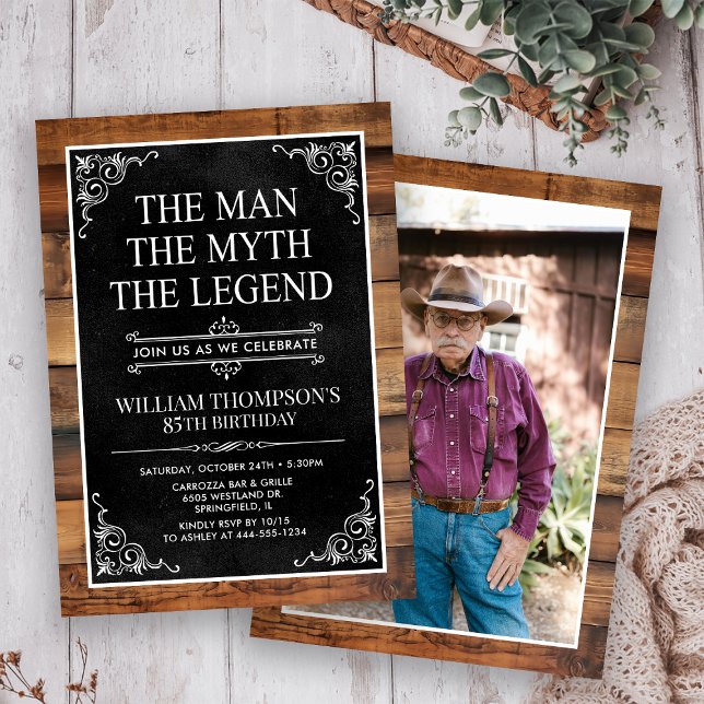 Invitación El Hombre El Mito La Leyenda Cumpleaños 85 (Subido por el creador)