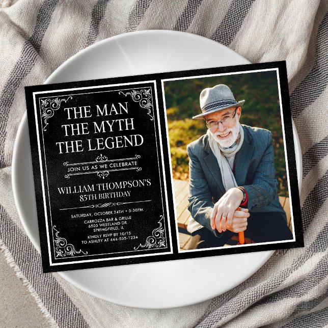 Invitación El Hombre El Mito La Leyenda Cumpleaños 85 (Subido por el creador)