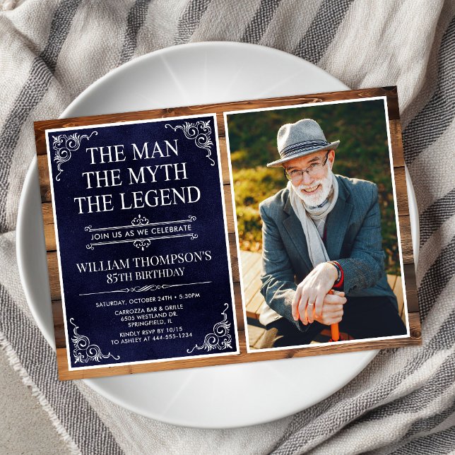 Invitación El Hombre El Mito La Leyenda Cumpleaños 85 (Subido por el creador)