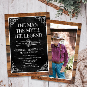 Invitación El Hombre El Mito La Leyenda Cumpleaños 90