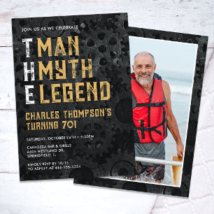 Invitación El Hombre El Mito La Leyenda Cumpleaños de 70 Foto