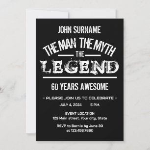 Invitación El hombre el mito la leyenda Cumpleaños increíble