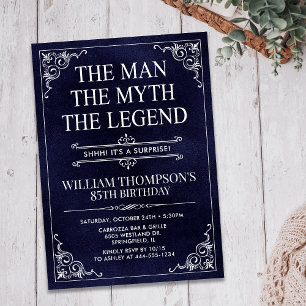Invitación El hombre el mito la leyenda cumpleaños sorpresa 8