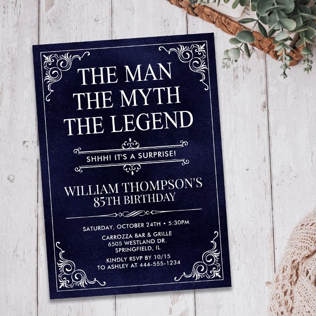 Invitación El hombre el mito la leyenda cumpleaños sorpresa 8 (Subido por el creador)