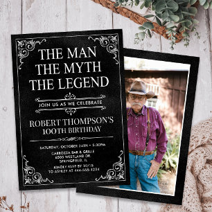 Invitación El hombre el mito la leyenda foto del centenario