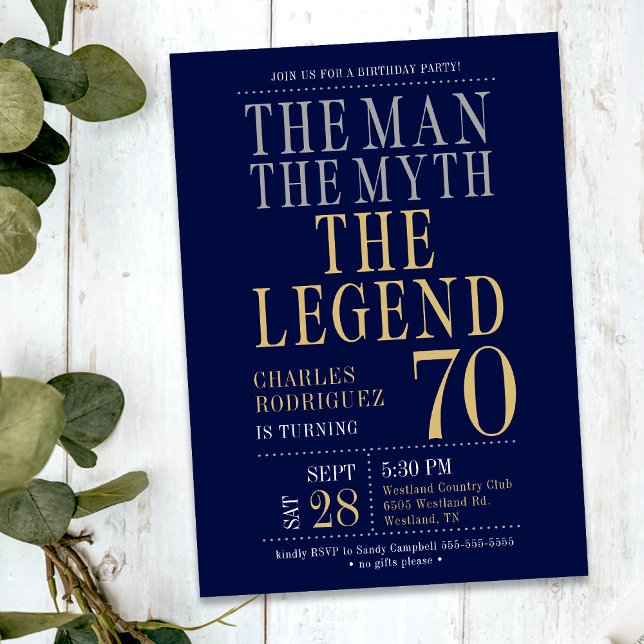 Invitación El hombre el mito la leyenda la fiesta de cumpleañ (Subido por el creador)
