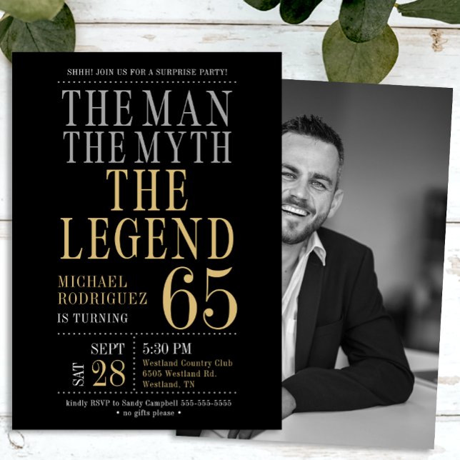 Invitación El hombre el mito la leyenda sorprende el cumpleañ (Subido por el creador)