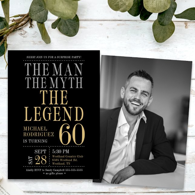 Invitación El hombre el mito la leyenda sorprende el cumpleañ (Subido por el creador)
