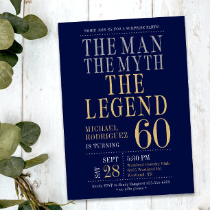 Invitación El hombre el mito la leyenda sorprende el cumpleañ