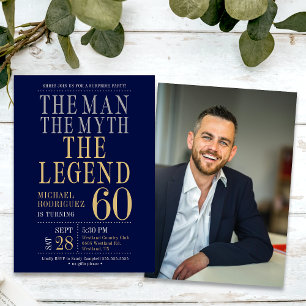 Invitación El hombre el mito la leyenda sorprende el cumpleañ