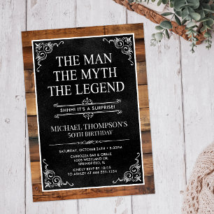 Invitación El Hombre El Mito La Leyenda Sorpresa 50 Cumpleaño