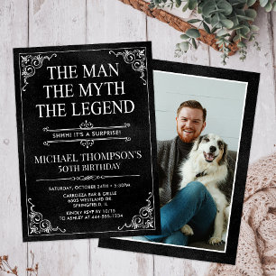 Invitación El Hombre El Mito La Leyenda Sorpresa 50 Cumpleaño