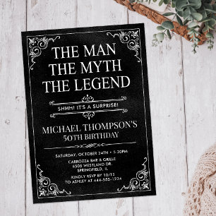 Invitación El Hombre El Mito La Leyenda Sorpresa 50 Cumpleaño