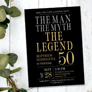 Invitación El Hombre El Mito La Leyenda Sorpresa 50 Cumpleaño