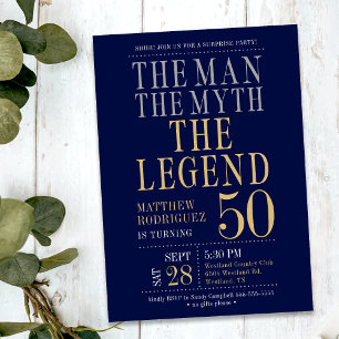 Invitación El Hombre El Mito La Leyenda Sorpresa 50 Cumpleaño