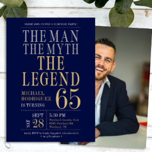 Invitación El Hombre El Mito La Leyenda Sorpresa 65 Cumpleaño