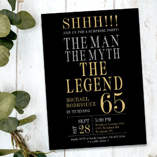 Invitación El Hombre El Mito La Leyenda Sorpresa 65 Cumpleaño