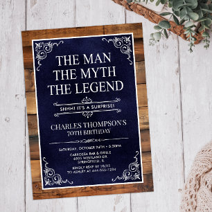 Invitación El Hombre El Mito La Leyenda Sorpresa 70 Cumpleaño