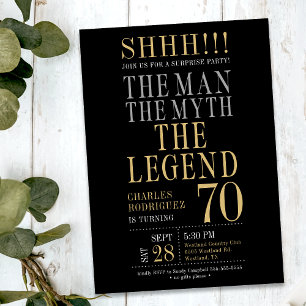 Invitación El Hombre El Mito La Leyenda Sorpresa 70 Cumpleaño
