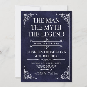 Invitación El Hombre El Mito La Leyenda Sorpresa 70 Cumpleaño