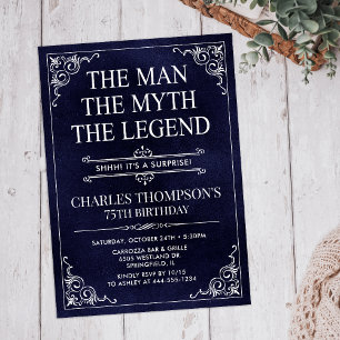 Invitación El Hombre El Mito La Leyenda Sorpresa 75 Cumpleaño