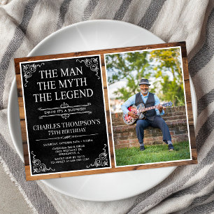 Invitación El Hombre El Mito La Leyenda Sorpresa 75 Cumpleaño