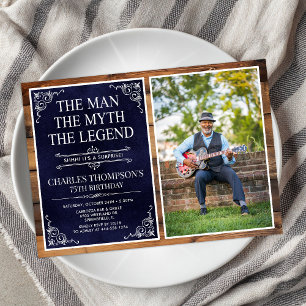 Invitación El Hombre El Mito La Leyenda Sorpresa 75 Cumpleaño