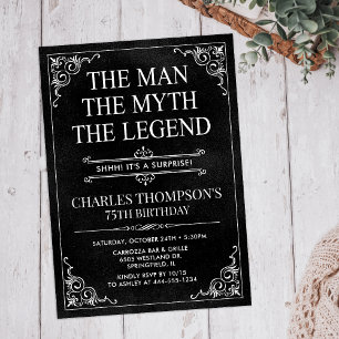 Invitación El Hombre El Mito La Leyenda Sorpresa 75 Cumpleaño
