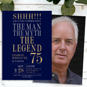Invitación El Hombre El Mito La Leyenda Sorpresa 75 Cumpleaño