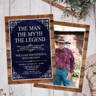 Invitación El Hombre El Mito La Leyenda Sorpresa 80 Cumpleaño