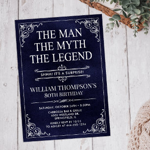 Invitación El Hombre El Mito La Leyenda Sorpresa 80 Cumpleaño