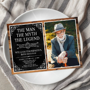 Invitación El Hombre El Mito La Leyenda Sorpresa 80 Cumpleaño