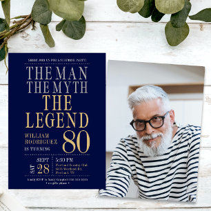 Invitación El Hombre El Mito La Leyenda Sorpresa 80 Cumpleaño