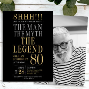 Invitación El Hombre El Mito La Leyenda Sorpresa 80 Cumpleaño