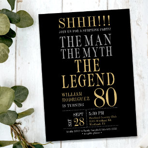 Invitación El Hombre El Mito La Leyenda Sorpresa 80 Cumpleaño