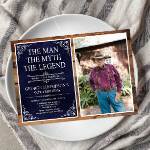 Invitación El Hombre El Mito La Leyenda Sorpresa 90 Cumpleaño