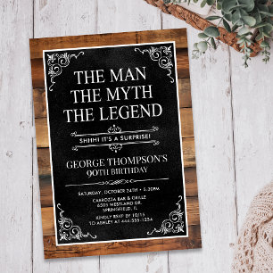 Invitación El Hombre El Mito La Leyenda Sorpresa 90 Cumpleaño